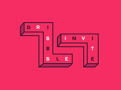 Invitez dribbble invitation invite shape text type typography vector