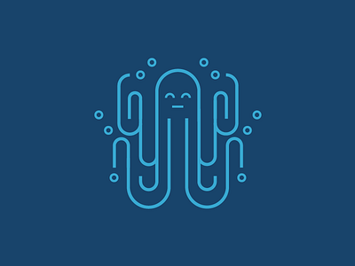 Octo-Wuss icon illustration octopus sea vector
