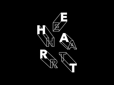H E A R T lines type typography vector