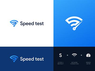 Speed Test Logo Design branding creative digital identity internet letter lettermark logo logodesign monogram network s speed speedtest