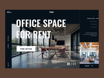 #3 PPractise shot - Office rent black brown building clean dailyui dark design elegant minimal minimalism minimalist modern office rent space typogaphy ui ux website