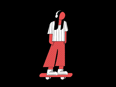 Skateboard Illustration girl illustration illustrator music vector illustration