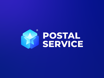 US Postal Service Logo Rebrand blue logo box logo branding gradient logo logo rebrand postal logo