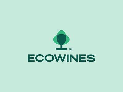 EcoWines Logo branding eco logo green logo identity design logo design wine logo