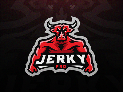 Jerky Pro Bull Mascot Logo