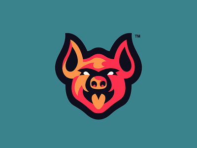 Pig logo animal logo branding graphic design identity logomark malmoo pig logo pink sport logo