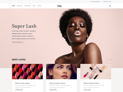 Fika Cosmetics beauty branding cosmetics design ux web webdesign xd