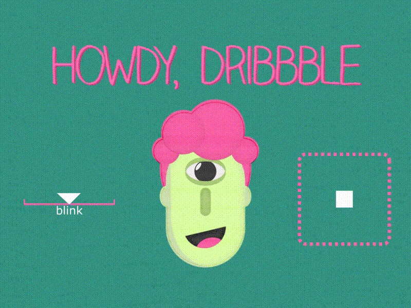Hi, Dribbble! Eye am Happy to Meet You! 2d animation affinity designer after effects character cyclops debut shot head rig illustration joysticks n sliders