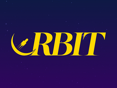 O R B I T 🚀 【DLC】 dailylogochallenge design illustration logo logodesignchallenge planet rocket space typography