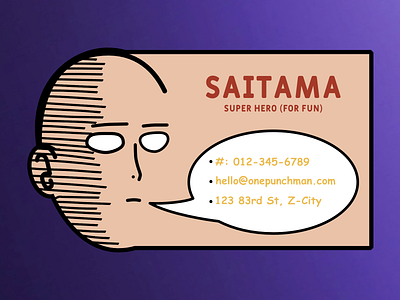 One Punch Man - Saitama | Business Card anime branding business card illustration manga one punch man saitama weekly warm up
