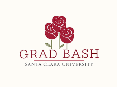Grad Bash logo WIP branding illustration logo rose roses serifa university vector