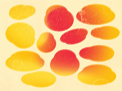 Lemon Gum Drops abstract colors print vector yellow