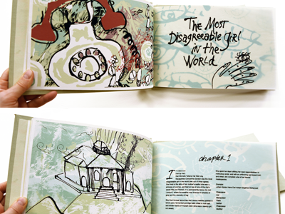 The Most Disagreeable Girl in the World bookarts collage drawing handlettering illustration silkscreen typography