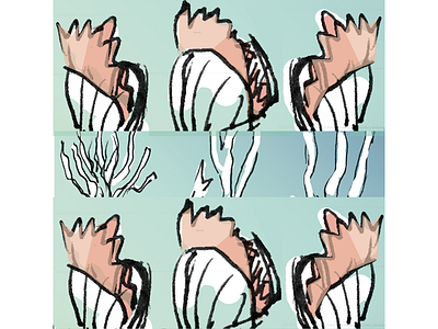 Scallops drawing photoshop color watery color