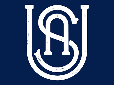 Usa america design drawn logo monogram seal type usa vintage