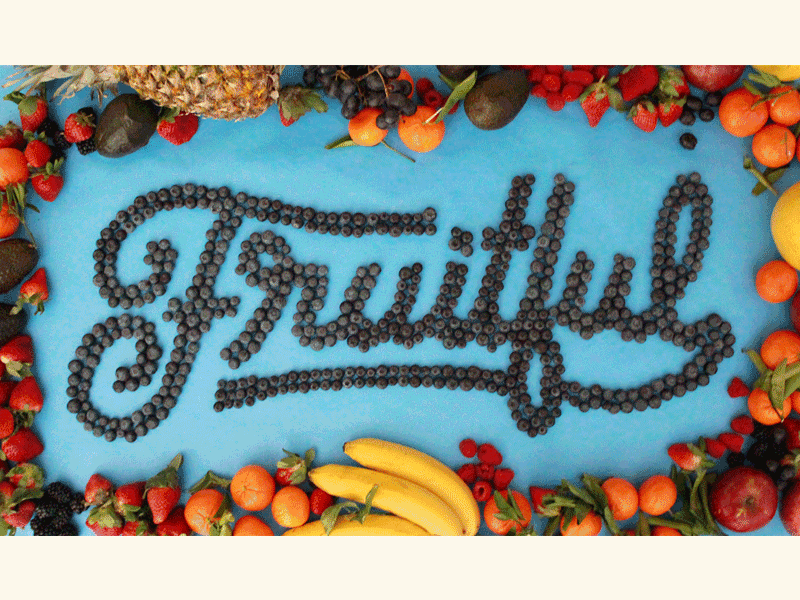 Fruit Lettering animation branding california food lettering fruit lettering logo photography start up stop motion type typography