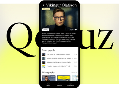 Qobuz redesign, pt. 1 app brand design branding classical corporate deutsche grammophon digital design interface music music app qobuz spotify streaming typography ui ui design