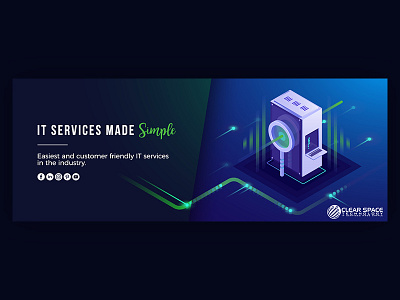 IT Services Company's Social Media Kit ad banner brand branding clean design flat flyer identity illustration illustrator lettering minimal minimalist type typography ui ux web website