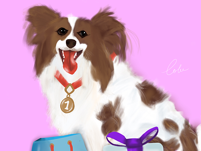 Canine fears adorable digital illustration dog