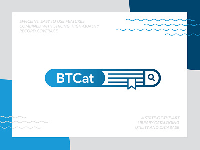 BTCat Logo blue book branding catalog gradient library logo logo design search bar widget