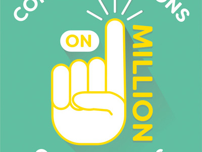 One Million Circulations congratulations digital illustration draft hand out illustration illustrator one million prospect vector