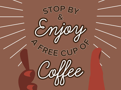 Free Coffee brown coffee illustration negative space poster sponsor typography