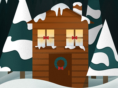Cabin Fever cabin candle light candles grain illustrator snow vector woods
