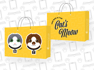 2019 Cat Bags bag cats emoji pattern script yellow