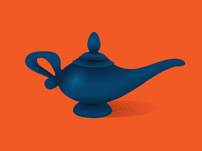 Wishin' blue genie gradient illustrator lamp orange texture vector wish