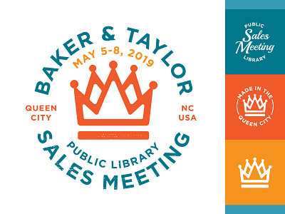 2019 Public Library Sales Meeting Branding badge branding charlotte crown identity library logo queen city