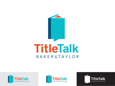 TitleTalk Logo v2 books flat icon illustrator logo message bubble