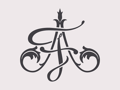 Monogram AF lettering logotype. monogram simplicity typography