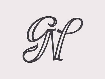 Monogram GN lettering logotype monogram simplicity typography