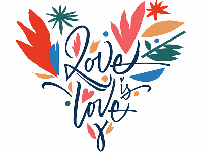 Love is love design graphic illustration illustration art lettering love love is love paper cut typography vector