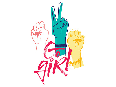 Go girl design equality feminism graphic illustration lettering rights vector