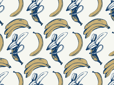 Banana pattern banana brush design food illustration illustration ink packaging pattern pattern design surface design vector walpapaer wrapping paper