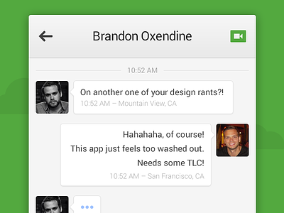 Google+ Hangouts iOS app chat design flat google messaging mobile ui ux visual