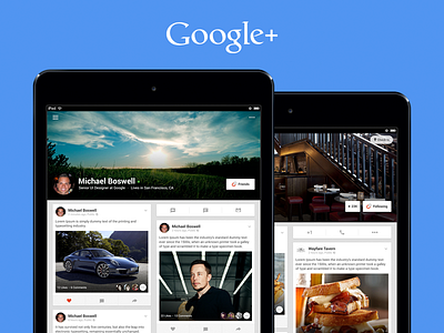 Google+ Profiles (iOS Tablet) app design google ios mobile ui visual web