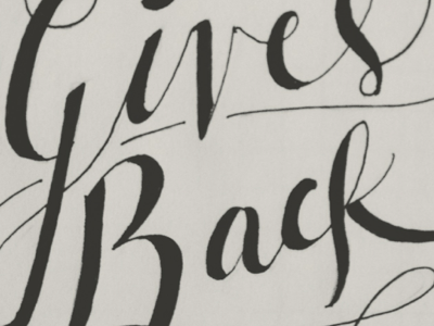 Gives Back back baylee brown gives hand drawn hart script typography