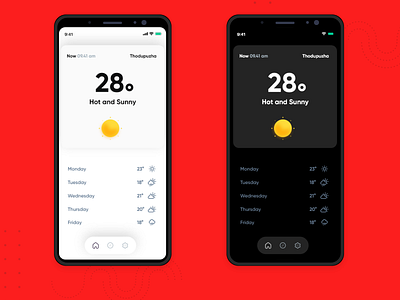 Weather app minimal design