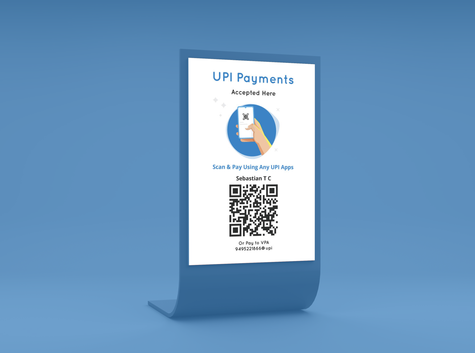 UPI Payments Restaurant Standee by Bittas Sebastian on Dribbble