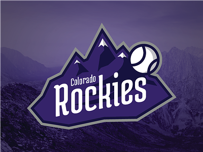 Rebranded Rockies Logo baseball colorado exhibition logo mountains purple rebrand rockies senior sports
