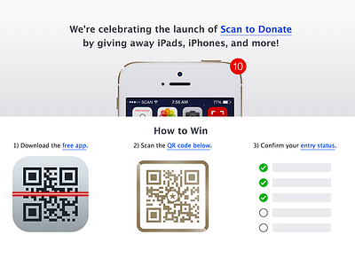 Scan a code. Win an iPhone. app code contest giveaway ipad iphone qr qr code qrcode scan scanner