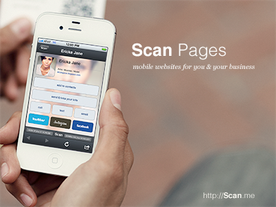 Scan Pages - Personal app apple blur capture iphone mobile profile qr code white