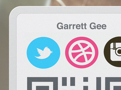 Dribbble QR code - by Scan blue blur brown business card dribbble grey highlight instagram pink qr code scan social twitter