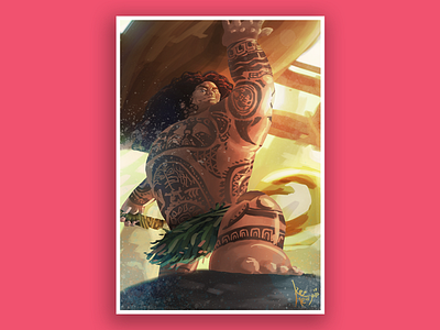 Maui (Moana by Disney) - Cover Art character design digital painting illustration