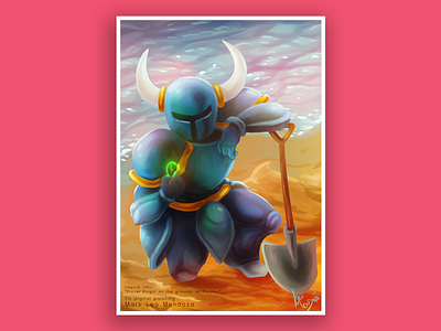 Shovel Knight (Shovel Knight) - Cover Art character design digital painting illustration