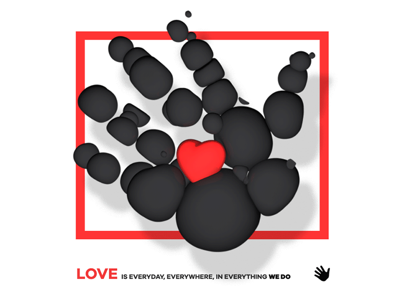 LOVE is everyday acrime edesign fun hand motion