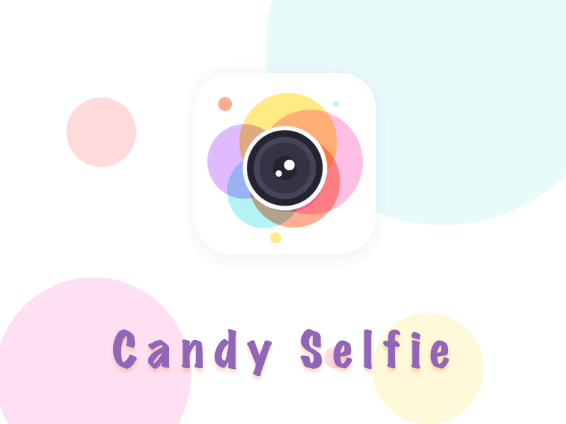 Candy app icon，animation camera candy color