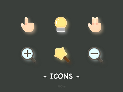 ICONS-2 bulb hand icon light magic magnifier